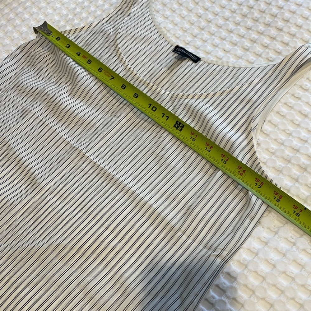 Eileen Fisher Striped Silk Crepe U Neck Camisole - Picture 11 of 12